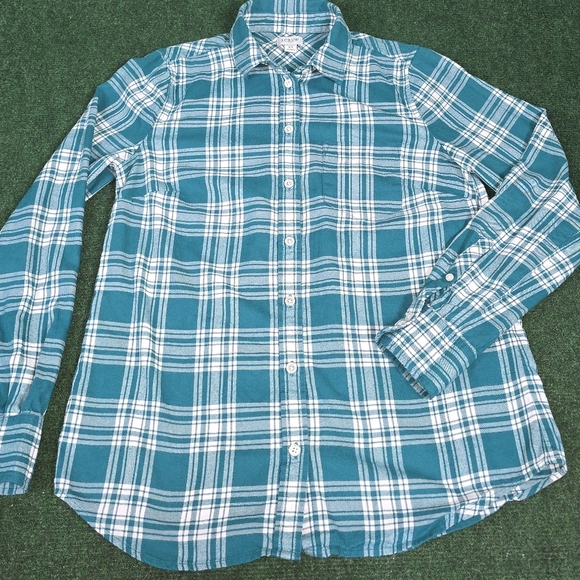 J. Crew | 100% Cotton Plaid Lightweight Button Down Womens Blouse SIZE XS - Picture 15 of 16